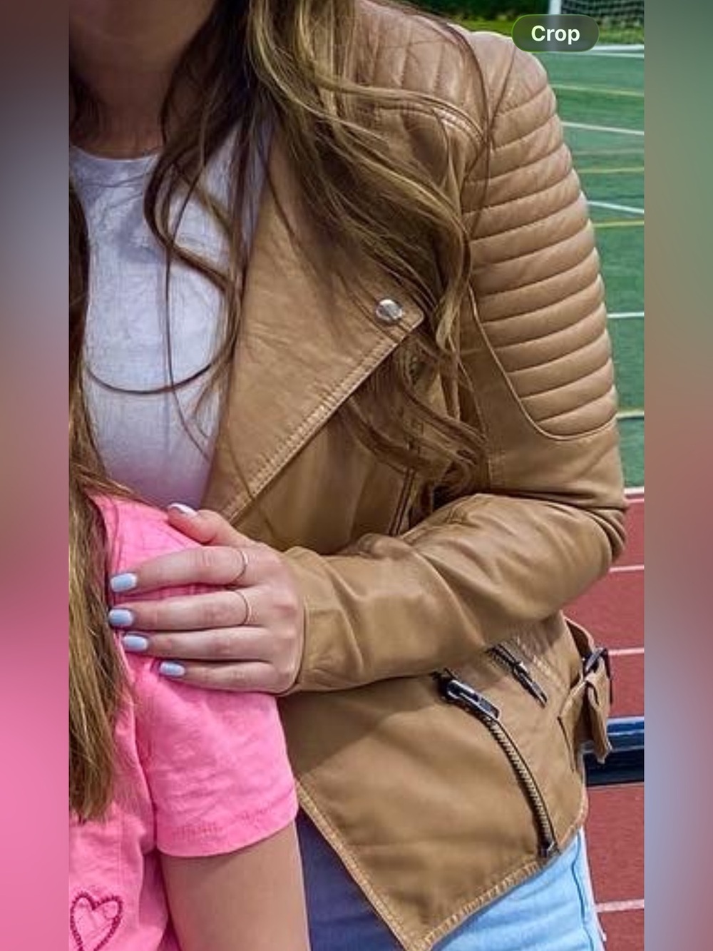 Tan treasure & bond moto leather  jacket
